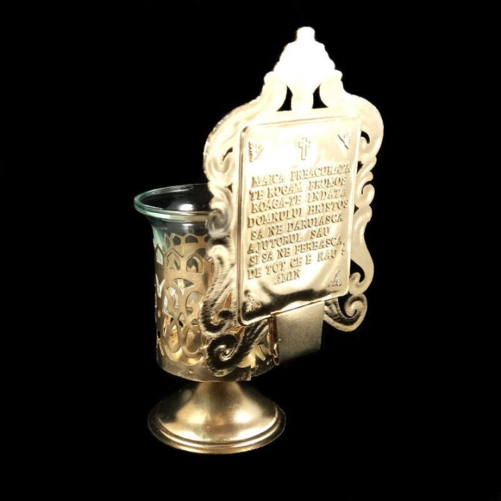 Obiecte bisericesti | Candela de masa din metal 16cm | 15105