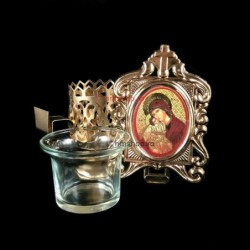 Obiecte bisericesti | Candela de masa din metal 16cm | 15105