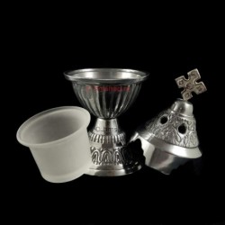 Obiecte bisericesti | Candela de masa din metal aluminiu 19cm | 15129