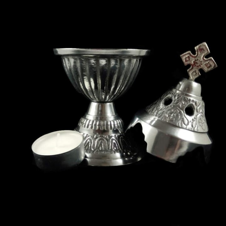 Obiecte bisericesti | Candela de masa din metal aluminiu 19cm | 15129
