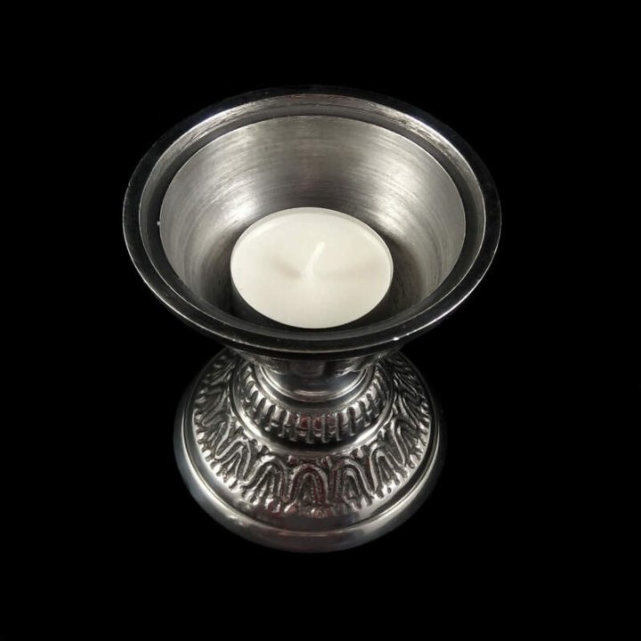 Obiecte bisericesti | Candela de masa din metal aluminiu 19cm | 15129