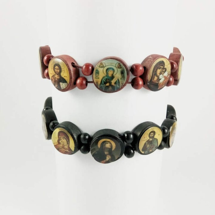 Obiecte bisericesti | Bratara elastica bile de lemn | 11001