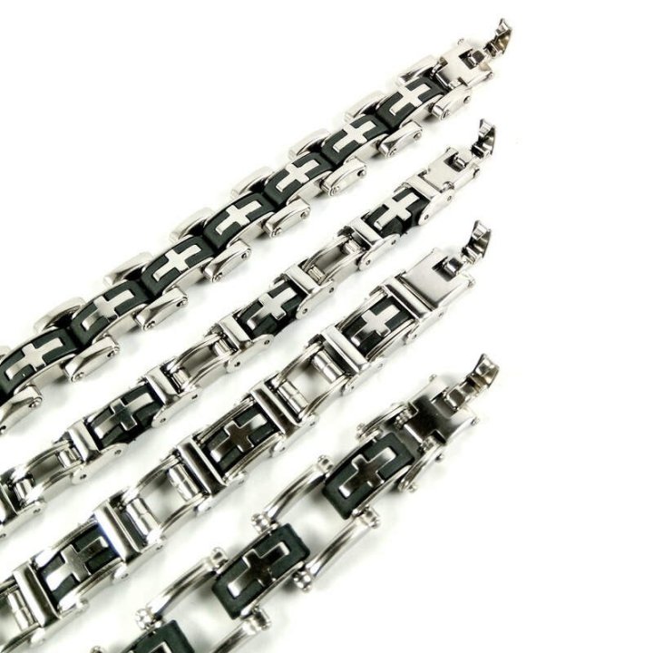 Obiecte bisericesti | Bratara curea cu catarama zale de inox | 11100