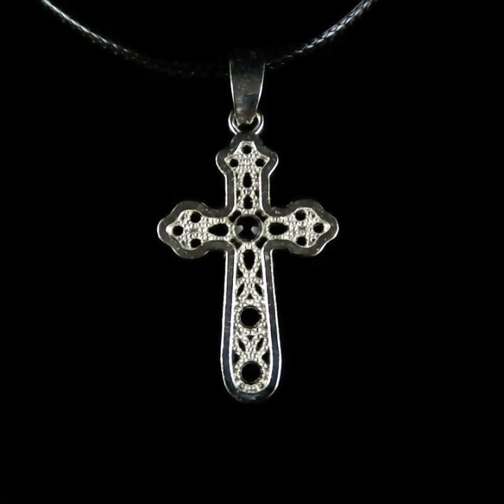 Obiecte bisericesti | Colier cruce metalica filigranata | 11803