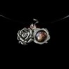 Obiecte bisericesti | Colier medalion metalic trandafir cu Icoana Maicii Domnului | 11819
