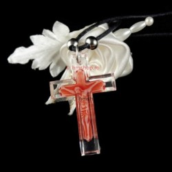 Obiecte bisericesti | Colier cruce din plastic transparent | 11832