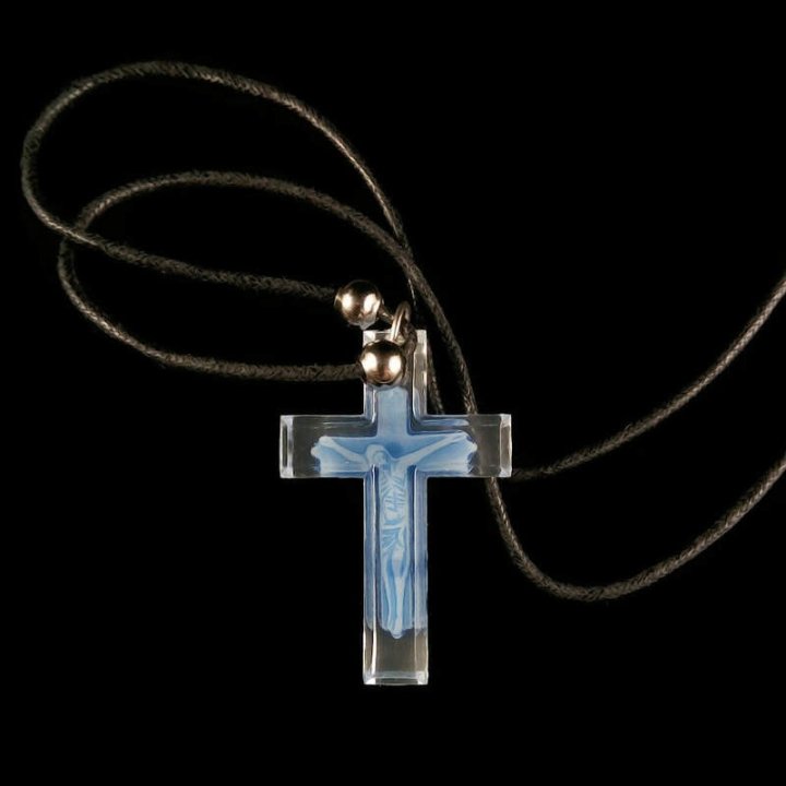 Obiecte bisericesti | Colier cruce din plastic transparent | 11832