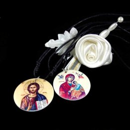 Obiecte bisericesti | Colier medalion rotund din plastic | 11844