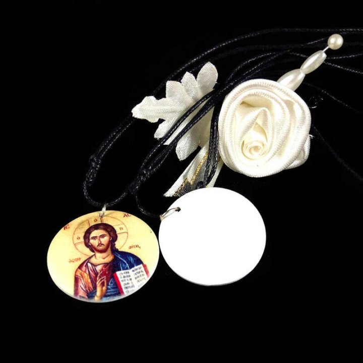 Obiecte bisericesti | Colier medalion rotund din plastic | 11844