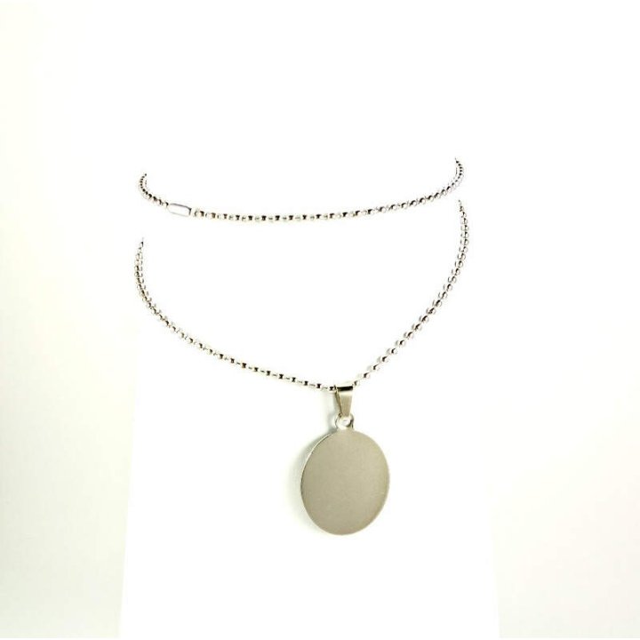 Obiecte bisericesti | Colier medalion oval din inox | 11854