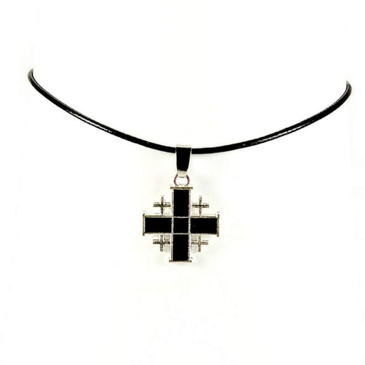 Obiecte bisericesti | Colier cruce metalica Ierusalim | 11867