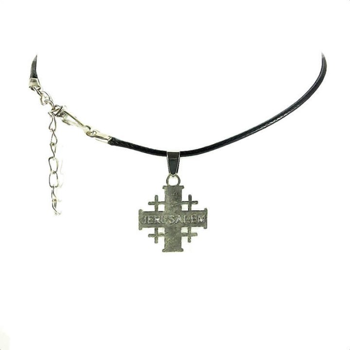 Obiecte bisericesti | Colier cruce metalica Ierusalim | 11867