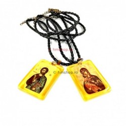 Obiecte bisericesti | Colier medalion Icoana Maicii Domnului din plastic  | 11875