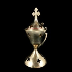 Obiecte bisericesti | Catuie metalic auriu 16cm | 15202