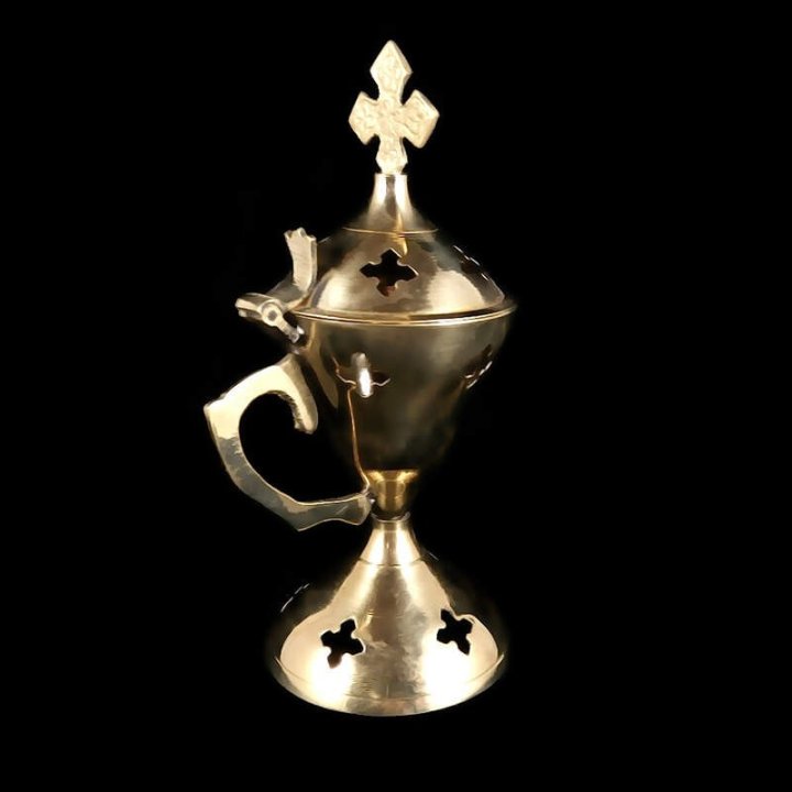 Obiecte bisericesti | Catuie metalic auriu 16cm | 15202