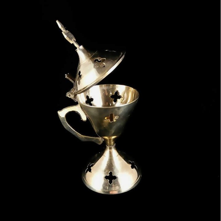 Obiecte bisericesti | Catuie metalic auriu 16cm | 15202
