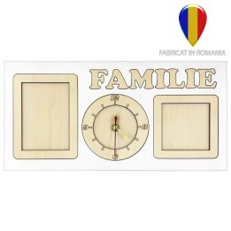 Rama foto lemn colaj - ceas