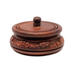 Cutie Rotunda Caseta Cu Capac, Sculptata 6,5 cm