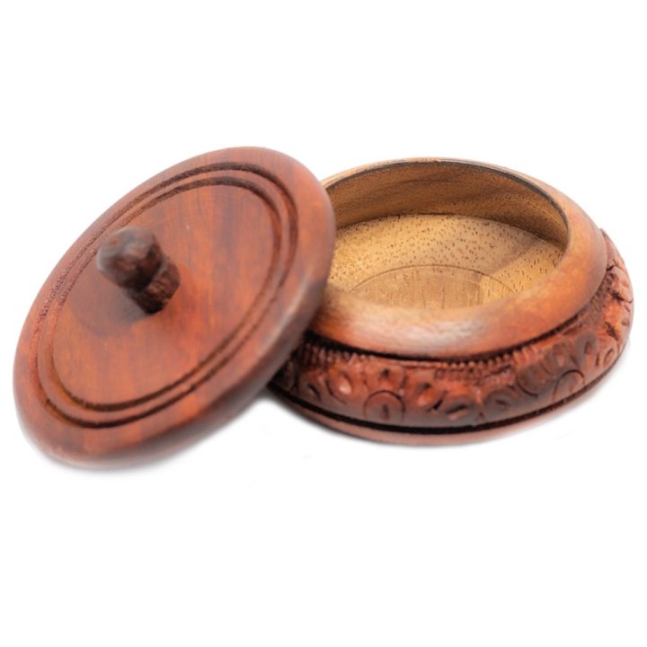 Cutie Rotunda Caseta Cu Capac, Sculptata 5,5cm