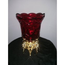 Candelă de masă cu suport metalic