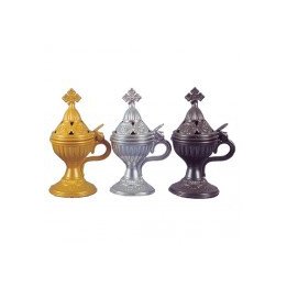 Obiecte bisericesti | Catuie metalic argintiu aluminiu 18cm | 15206