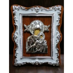 Icoană plastic cu ramă argintie