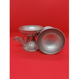 Obiecte bisericesti | Catuie metalic argintiu aluminiu 8cm | 15205