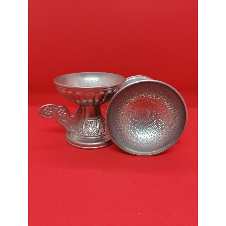 Obiecte bisericesti | Catuie metalic argintiu aluminiu 8cm | 15205