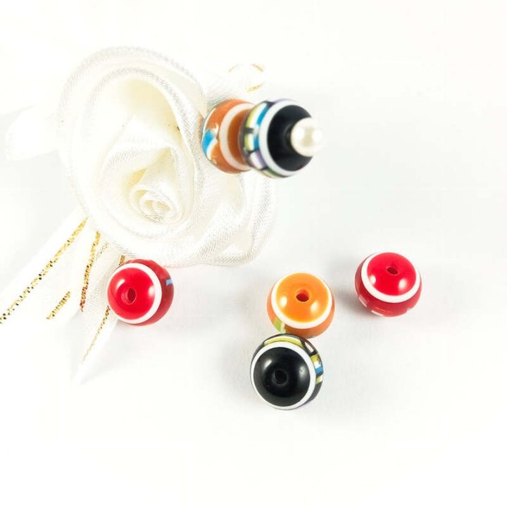 Handmade bile | Margele rotunde de trecere 10mm | 6038