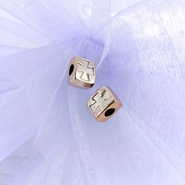 Handmade bile | Margele dreptunghi de trecere 9mm | 6082