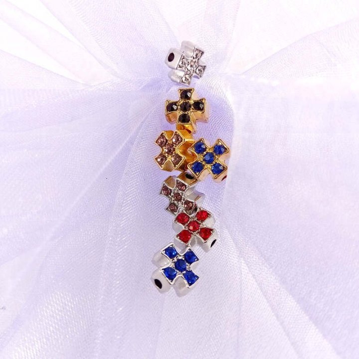 Handmade bile | Margele cruce de trecere 8mm | 6084