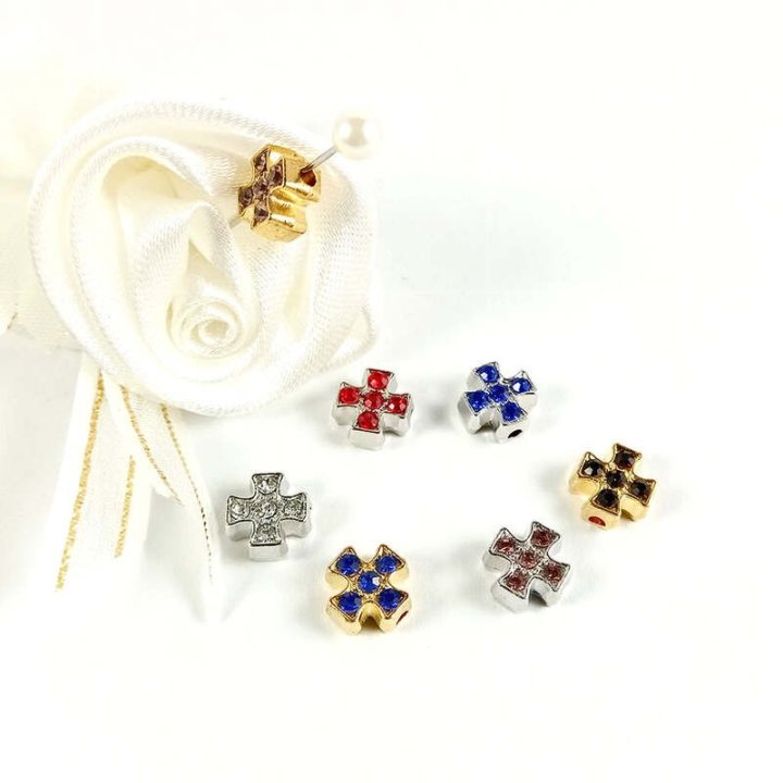 Handmade bile | Margele cruce de trecere 8mm | 6084