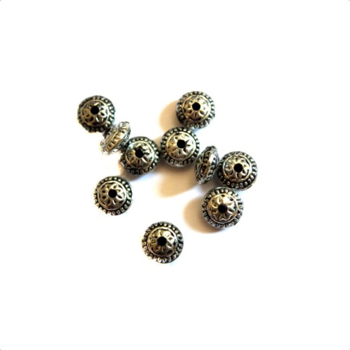 Handmade bile | Margele plate de trecere 10mm | 6165
