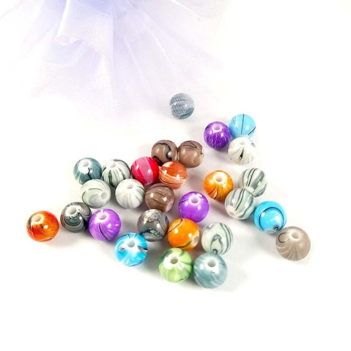 Handmade bile | Margele rotunde de trecere 8mm | 6255