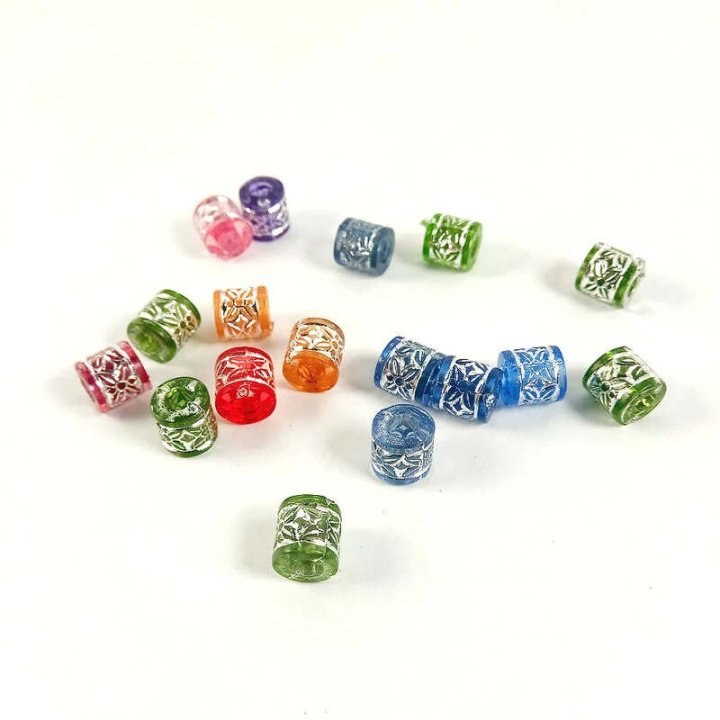 Handmade bile | Margele cilindru de trecere 8mm | 6268