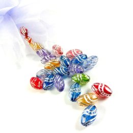 Handmade bile | Margele ovale de trecere 13mm | 6270