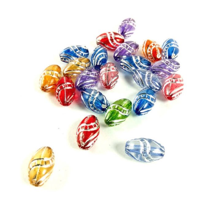 Handmade bile | Margele ovale de trecere 13mm | 6270