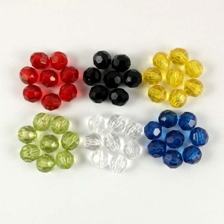 Handmade bile | Margele rotunde fatetate de trecere 6mm | 6272