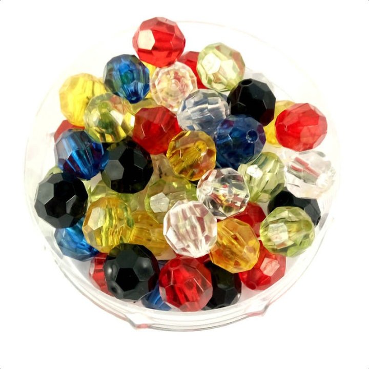 Handmade bile | Margele rotunde fatetate de trecere 8mm | 6273