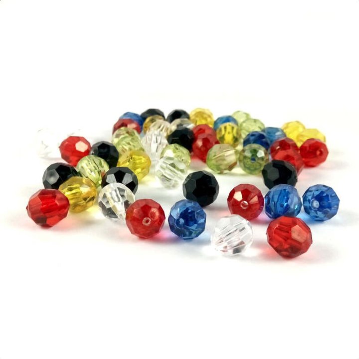 Handmade bile | Margele rotunde fatetate de trecere 10mm | 6274