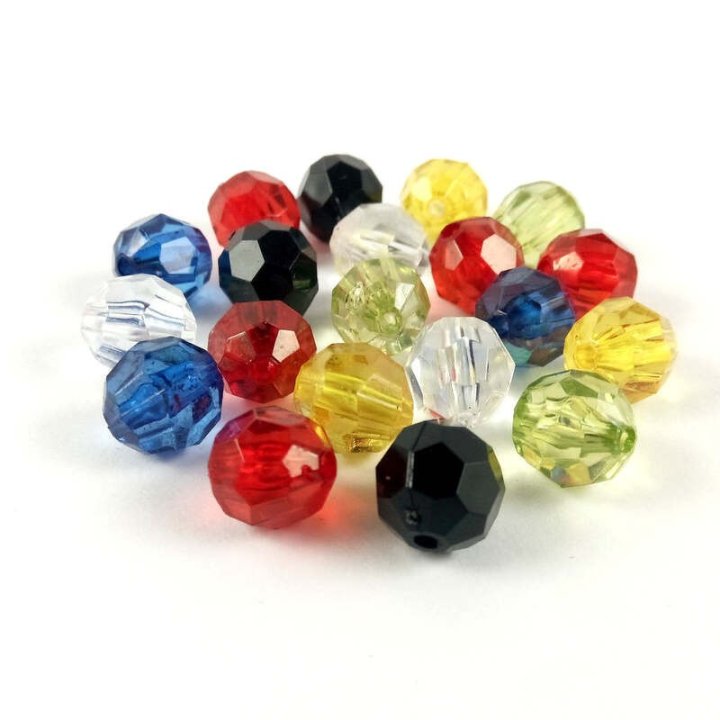Handmade bile | Margele rotunde fatetate de trecere 12mm | 6275