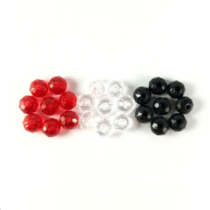 Handmade bile | Margele saibe fatetate de trecere 6mm | 6283