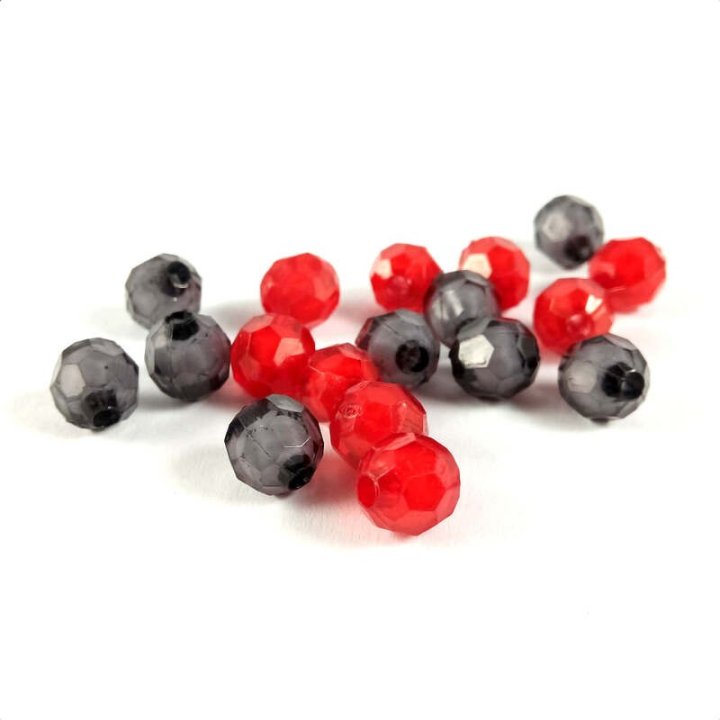 Handmade bile | Margele rotunde fatetate miez alb de trecere 6mm | 6286