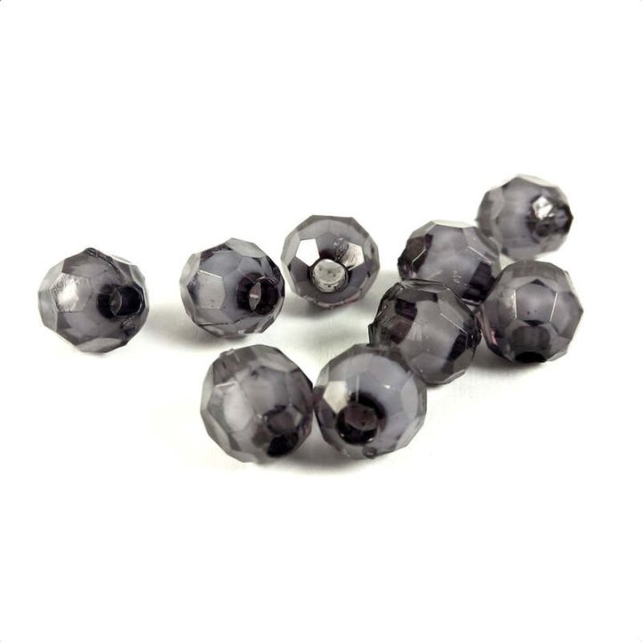 Handmade bile | Margele rotunde fatetate miez alb de trecere 8mm | 6287