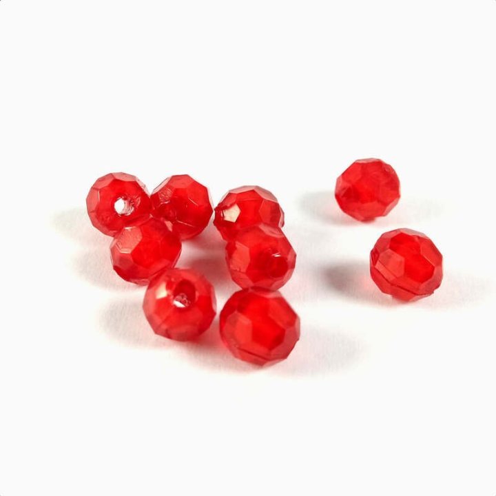 Handmade bile | Margele rotunde fatetate miez alb de trecere 8mm | 6287