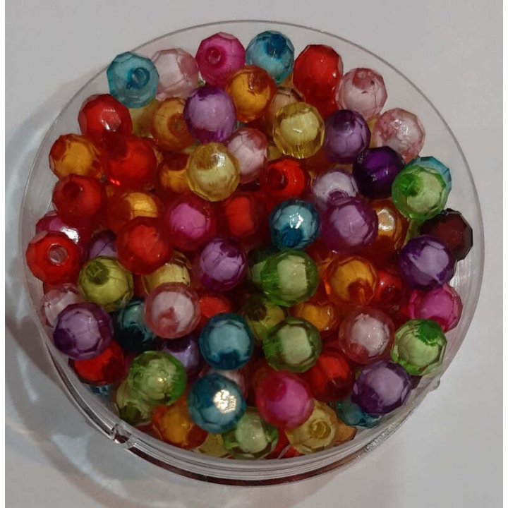 Handmade bile | Margele rotunde fatetate de trecere 6mm | 6535