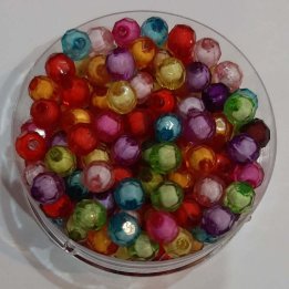 Handmade bile | Margele rotunde fatetate de trecere 8mm | 6536