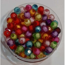 Handmade bile | Margele rotunde fatetate de trecere 10mm | 6537