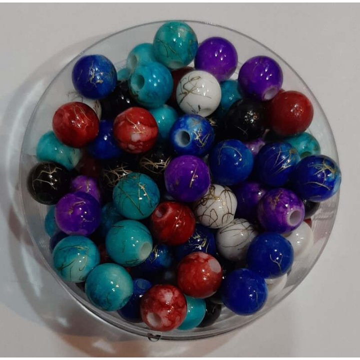 Handmade bile | Margele rotunde de trecere 8mm | 6539