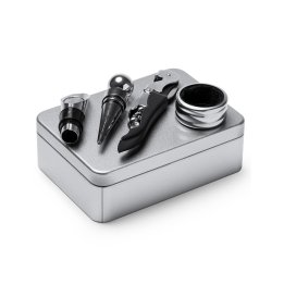 Cutie metalica cu accesorii pentru vin